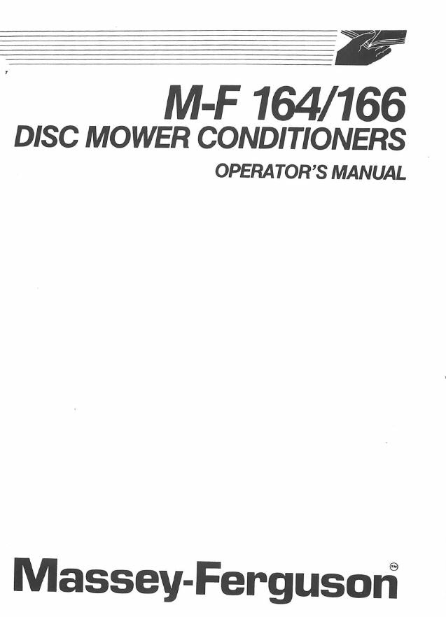 Massey Ferguson 164 and 166 Mower Conditioners Manual