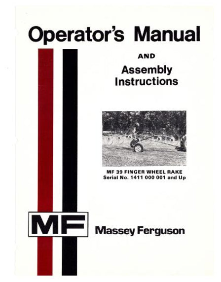Massey Ferguson 39 Hay Rake Manual
