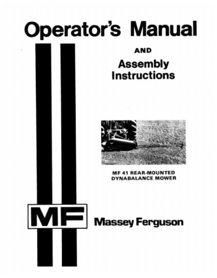 Massey Ferguson 41 Mower Manual