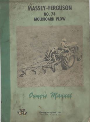 Massey Ferguson Model 74 Moldboard Plow Manual