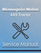 Minneapolis-Moline 445 Tractor - Service Manual Cover