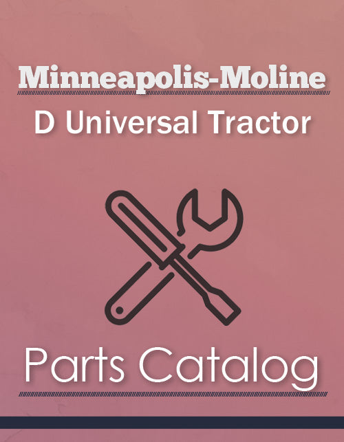 Minneapolis-Moline D Universal Tractor - Parts Catalog Cover