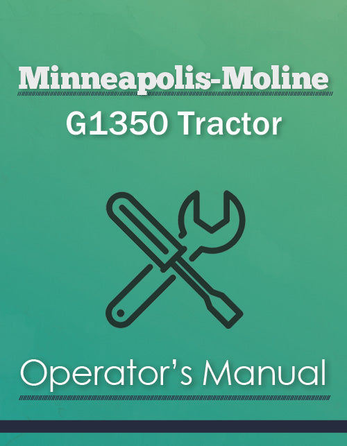 Minneapolis-Moline G1350 Tractor Manual Cover