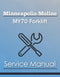 Minneapolis-Moline MY70 Forklift - Service Manual Cover