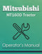 Mitsubishi MT160D Tractor Manual Cover