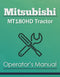 Mitsubishi MT180HD Tractor Manual Cover
