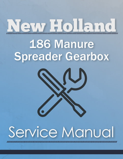 New Holland 186 Manure Spreader Gearbox - Service Manual Cover