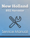 New Holland 892 Harvester - Service Manual Cover