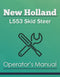 New Holland L553 Skid Steer Manual Cover