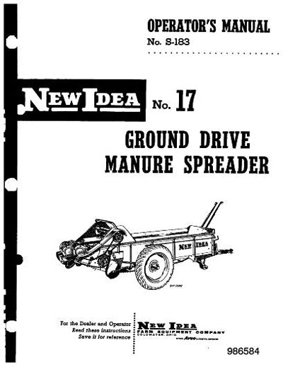 New Idea 17 Manure Spreader Manual