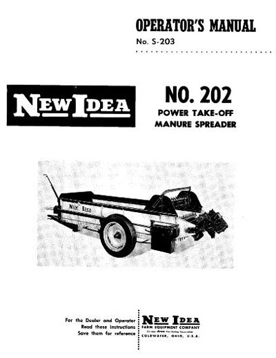 New Idea 202 Manure Spreader Manual