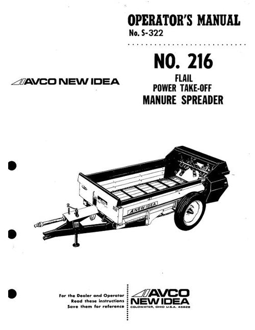 New Idea 216 Manure Spreader Manual