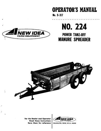 New Idea 224 Manure Spreader Manual