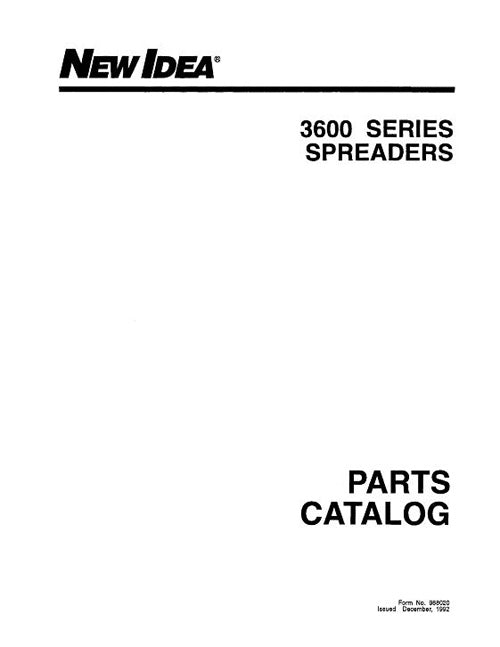 New Idea 3600 Manure Spreader - Parts Catalog
