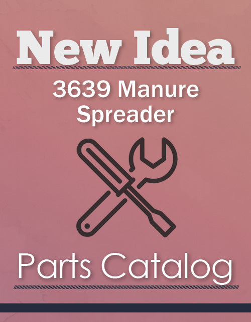 New Idea 3639 Manure Spreader - Parts Catalog Cover