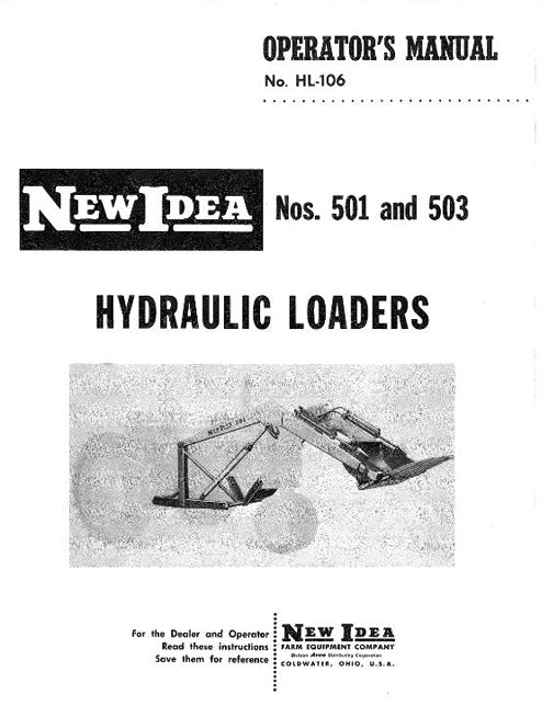 New Idea 501 and 503 Tractor Loader Manual