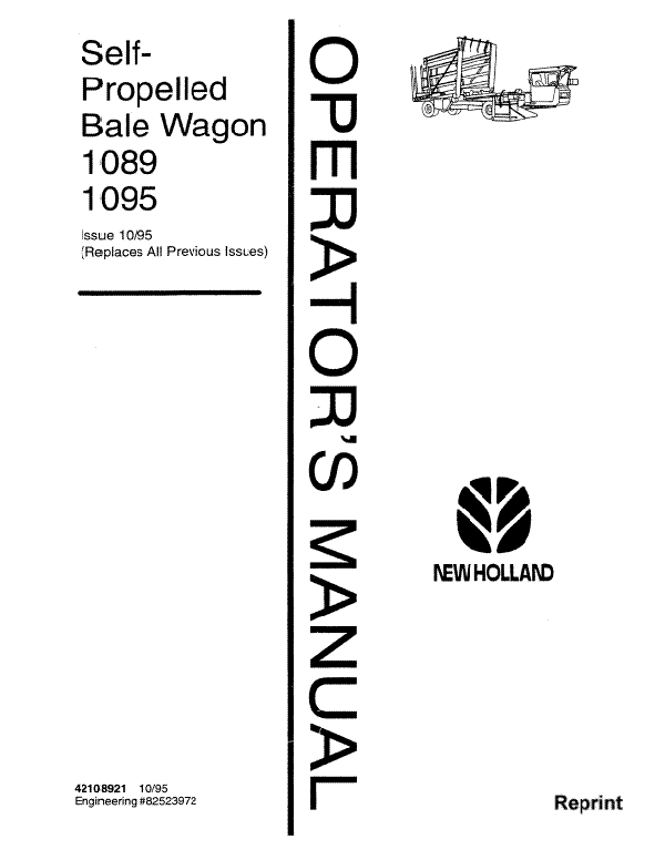 New Holland 1089 and 1095 Bale Wagon Manual