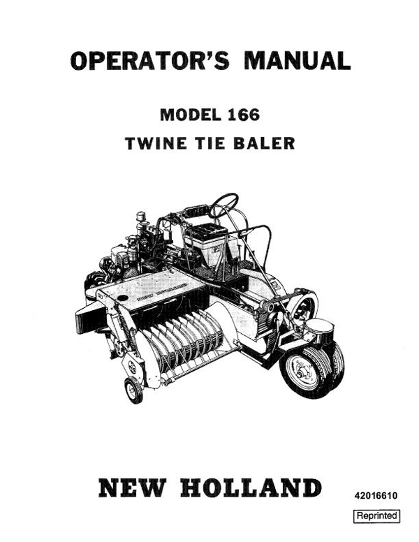New Holland 166 Hay Baler Manual