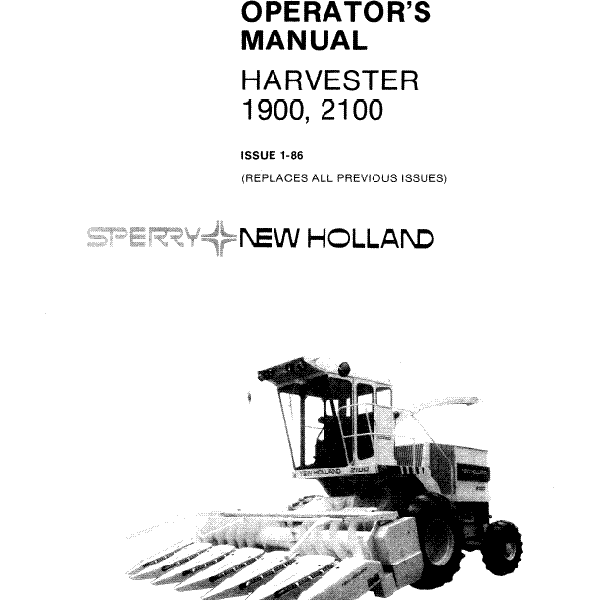 hollandrad anno 1900 New Holland 1900 and 2100 Harvesters Manual
