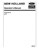 New Holland 273 Hayliner Manual