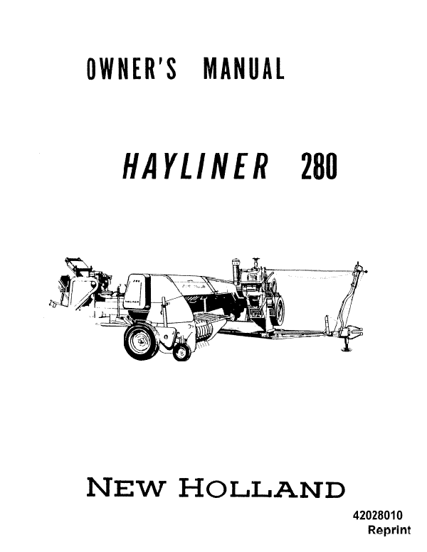 New Holland 280 Hay Baler Manual