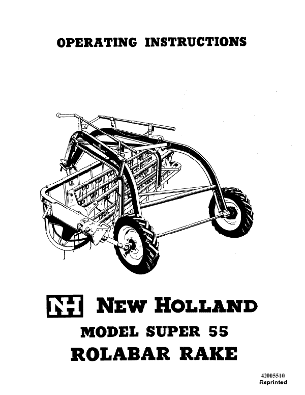 New Holland 55 Super Rolabar Rake Manual