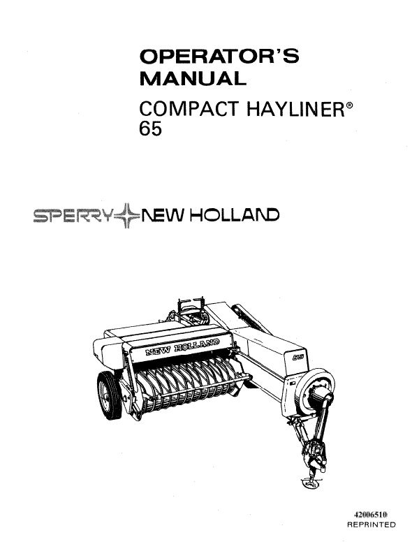 New Holland 65 Hayliner Manual