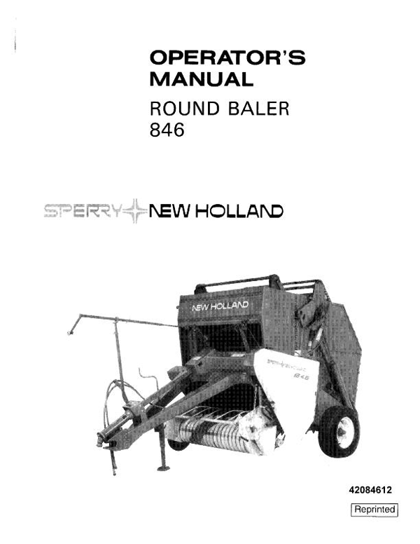 New Holland 846 Round Baler Manual