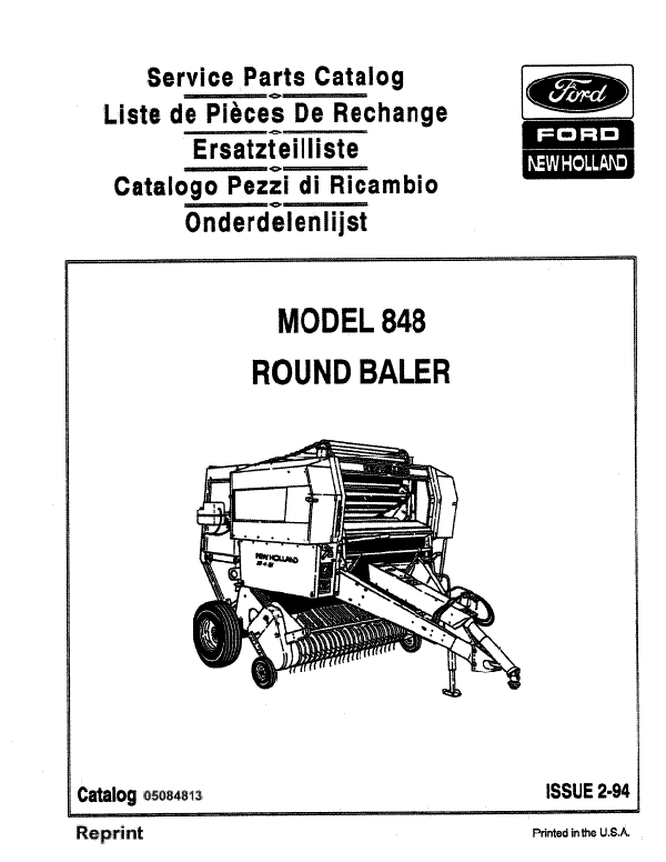 New Holland 848 Round Baler - Parts Catalog