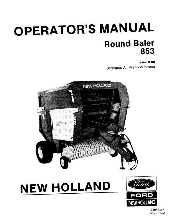 New Holland 853 Round Baler Manual