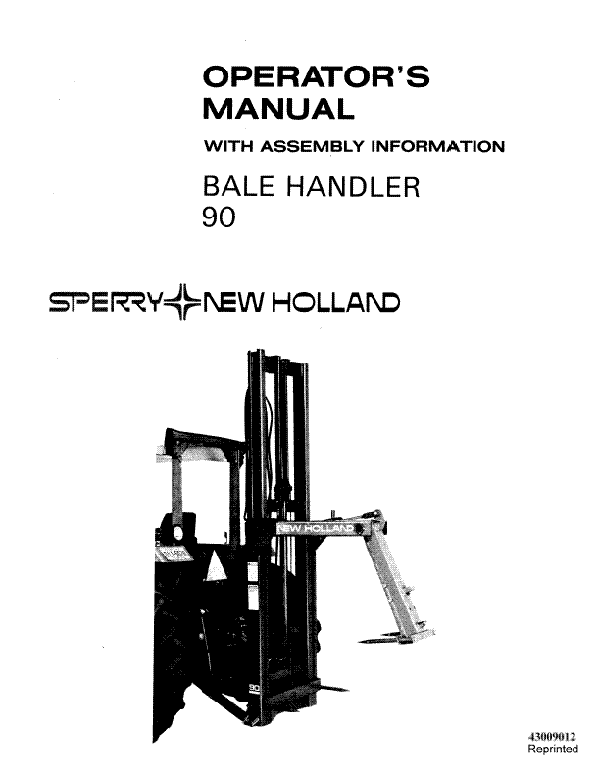 New Holland 90 Bale Handler Manual