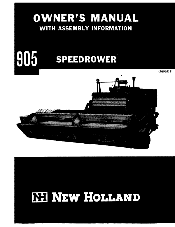 New Holland 905 Speedrower Manual