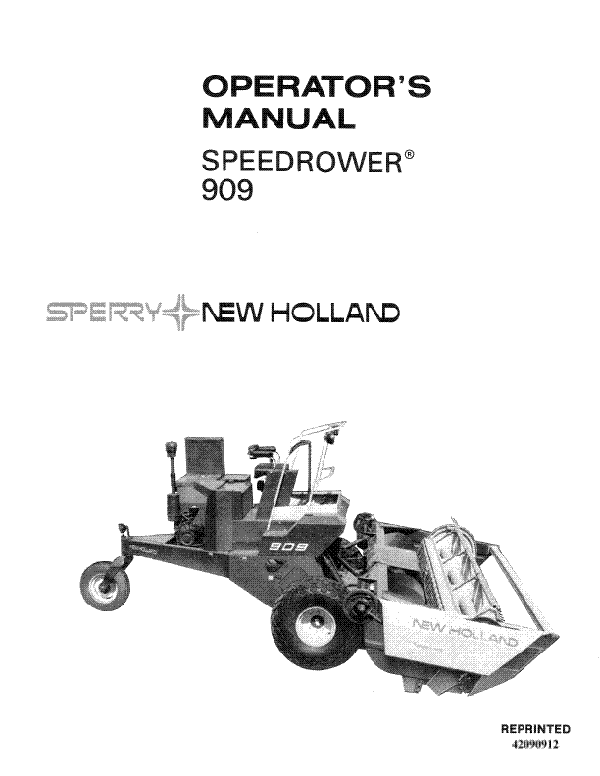 New Holland 909 Speedrower Manual