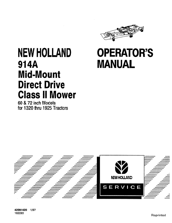 New Holland 914A Mower Manual