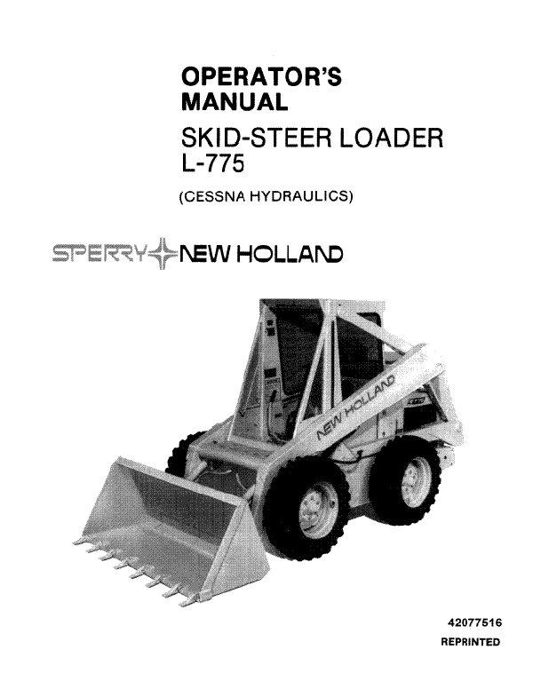 New Holland L-775 Skid Steer Loader Manual