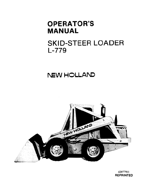 New Holland L-779 Skid Steer Manual