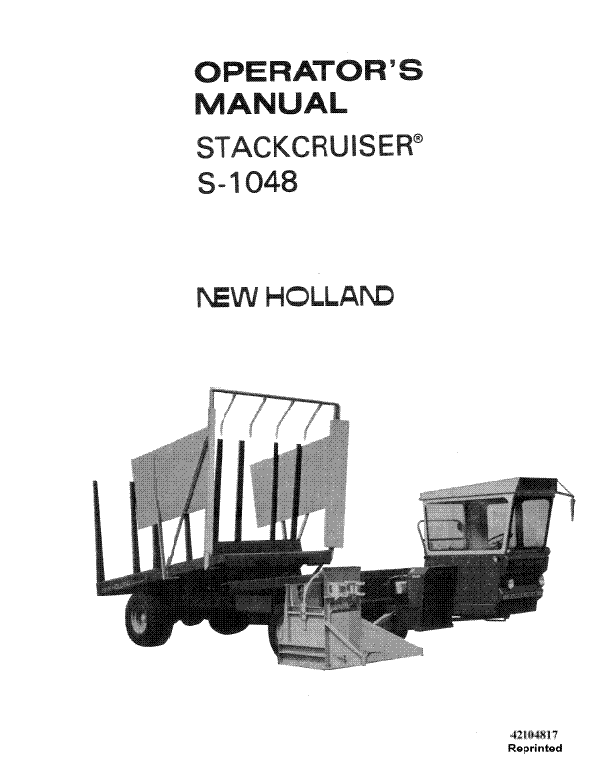 New Holland S-1048 Stackcruiser Bale Wagon Manual