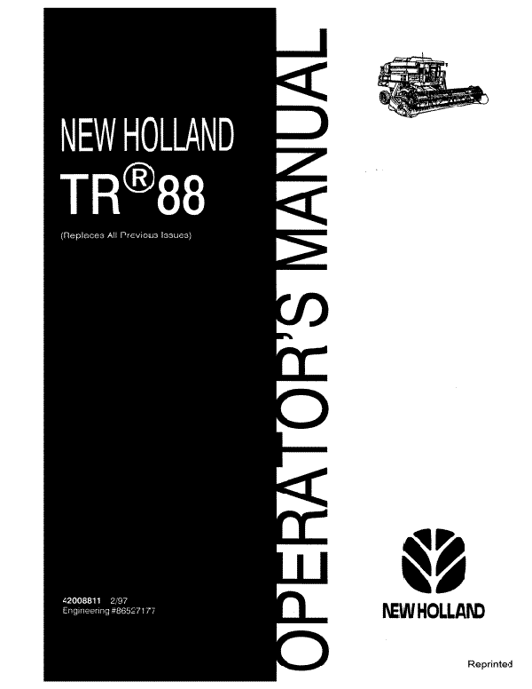 New Holland TR88 Combine Manual