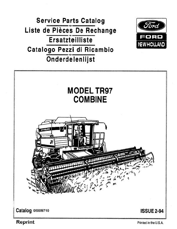 New Holland TR97 Combine - Parts Catalog