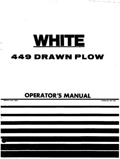 New Idea 448 and 449 Plow Manual