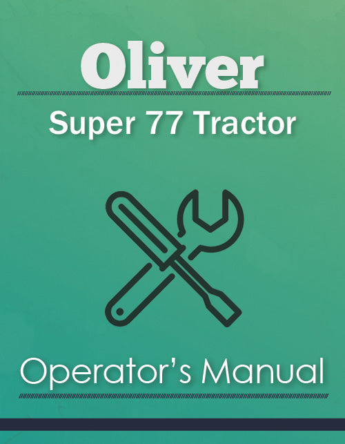 Oliver Super 77 Tractor Manual Cover