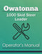 Owatonna 1000 Skid Steer Loader Manual Cover
