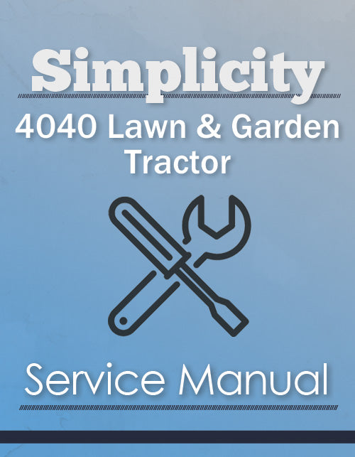 Simplicity 4040 Lawn & Garden Tractor - Service Manual Cover