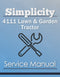 Simplicity 4111 Lawn & Garden Tractor - Service Manual Cover