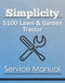 Simplicity 5100 Lawn & Garden Tractor - Service Manual Cover