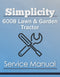 Simplicity 6008 Lawn & Garden Tractor - Service Manual Cover