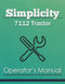 Simplicity 7112 Tractor Manual Cover