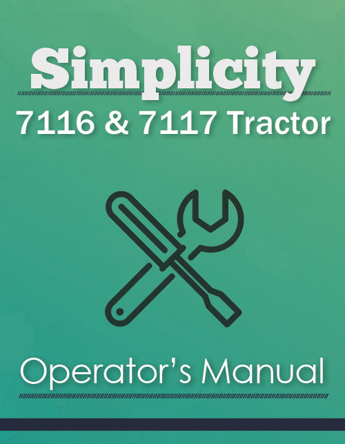 Simplicity 7116 & 7117 Tractor Manual Cover