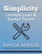 Simplicity Landlord Lawn & Garden Tractor - Service Manual Cover