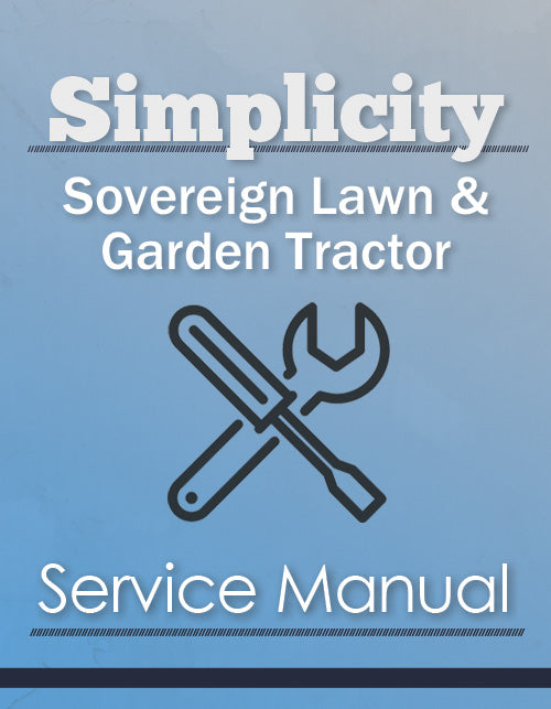 Simplicity Sovereign Lawn & Garden Tractor - Service Manual Cover